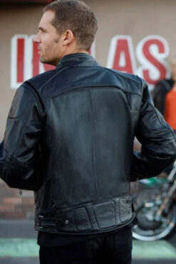 Nicholas Hoult Black Biker Leather Jacket