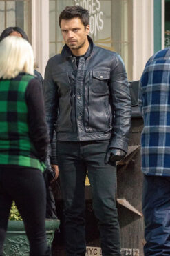The Winter Soldier San Sebastian Black Leather Jacket