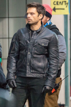 The Winter Soldier San Sebastian Black Leather Jacket