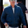 Brad Pitt F1 Blue Suede Leather Bomber Jacket