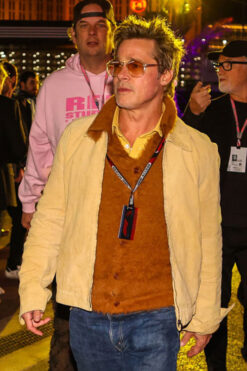Brad Pitt F1 Movie Premiere Tan Jacket