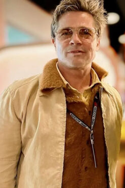 Brad Pitt F1 Movie Premiere Tan Jacket
