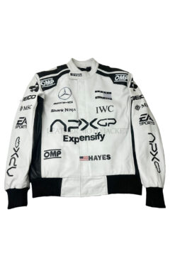 Brad Pitt F1 Black and White Racer Jacket