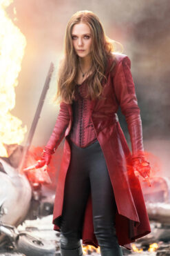 Civil War Scarlet Witch Red Leather Coat