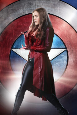 Civil War Scarlet Witch Red Leather Coat