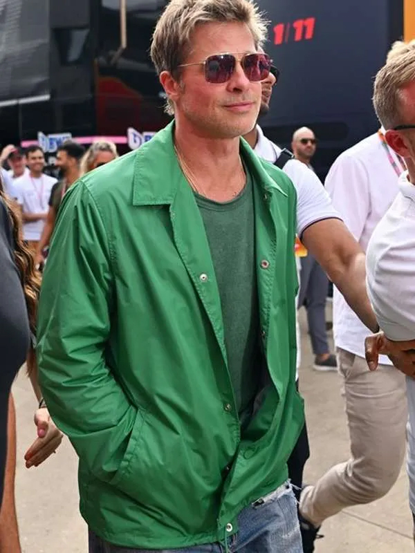 F1 Brad Pitt Green Cotton Jacket