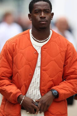 F1 Damson Idris Orange Quilted Jacket