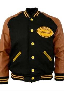1955 Pittsburgh Steelers Black and Brown Varsity Jacket