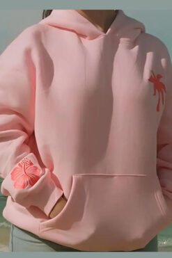 Palm Puff Pink Hoodie