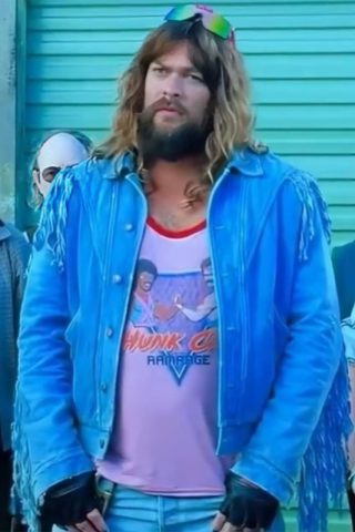 A Minecraft Movie Jason Momoa Blue Jacket