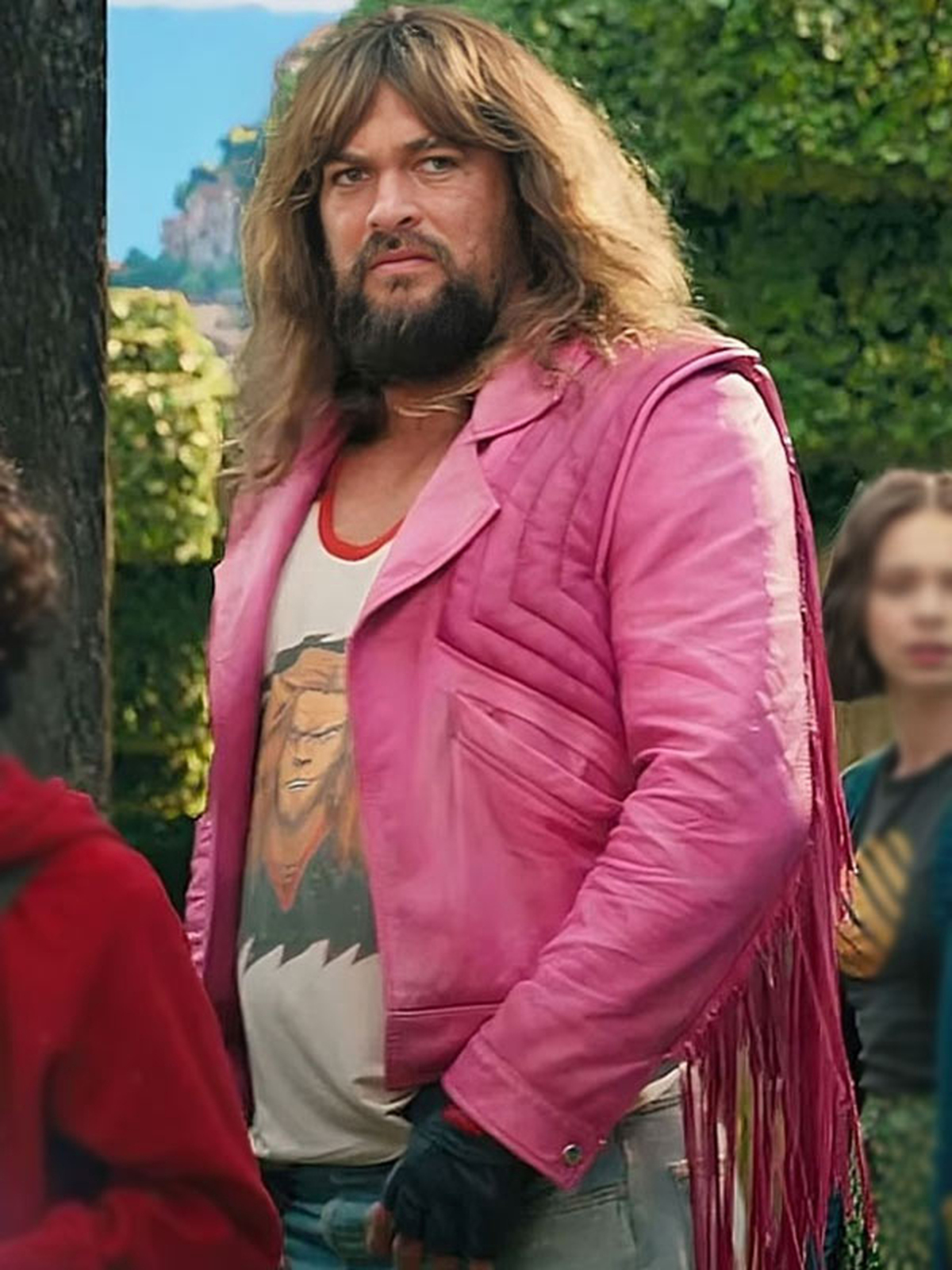 A Minecraft Movie Jason Momoa Pink Jacket