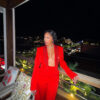 Ransom Canyon Meta Golding Red Crop Blazer Suit