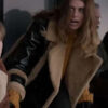 Ted Lasso S03 Flo Sassy Collins Shearling Black Leather Jacket