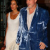 Brad Pitt Cobalt Blue Velvet Blazer