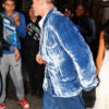 Brad Pitt Cobalt Blue Velvet Blazer