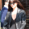 Materialists Promo Dakota Johnson Rocks Leather Trench Coat