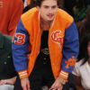 Timothée Chalamet Blue and Orange Chrome Hearts Varsity Jacket