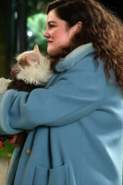 Too Much Megan Stalter Blue Wool Coat