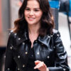 Only Murders In The Building S5 Selena Gomez Studded Leather Coat