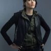 Sandrine Holt Hostage 2025 Black Leather Jacket