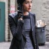 Sandrine Holt Hostage 2025 Black Leather Jacket