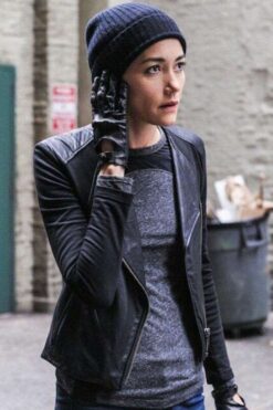 Sandrine Holt Hostage 2025 Black Leather Jacket