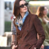 The Devil Wears Prada 2 Anne Hathaway Brown Suede Blazer