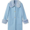 Too Much Megan Stalter Blue Wool Coat
