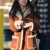 Olivia Rodrigo Brown Suede Leather Coat