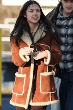 Olivia Rodrigo Brown Suede Leather Coat