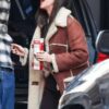 Olivia Rodrigo Brown Suede Leather Coat