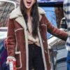 Olivia Rodrigo Brown Suede Leather Coat