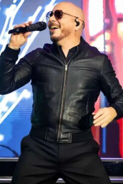 Pitbull Black Bomber Leather Jacket