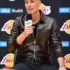 Rob Pelinka Brown Bomber Leather Jacket