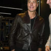 Rob Pelinka Brown Bomber Leather Jacket