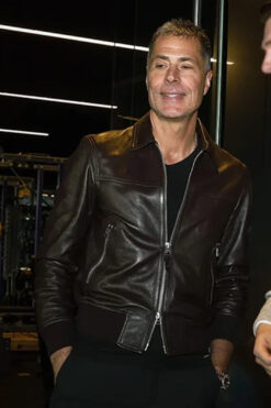 Rob Pelinka Brown Bomber Leather Jacket