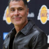 Rob Pelinka Brown Bomber Leather Jacket