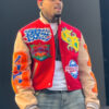 Breezy Bowl XX Tour Chris Brown Leather Bomber Jacket